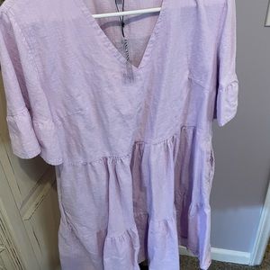 Purple Tiered Short sleeve dress size L